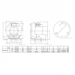Bestseller Dmuchawa bocznokanałowa 320 m3/h, 3 kW, 275 mbar/-250 mbar, 400V